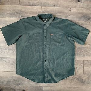 Orvis | Forest Green Short Sleeve Button Down Camp Shirt - Outdoor/Hiking | XXL